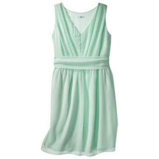 TEVOLIO Womens Plus Size Chiffon V Neck Pleated Dress   Cool Mint   28W