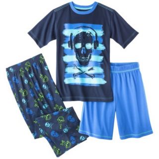Cherokee Boys 2 Piece Short Sleeve Skull Pajama Set   Blue L