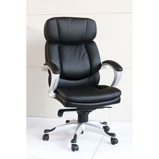 Minta Black Bycast Pneumatic Lift Office Chair (BlackMaterials: Polyurethane Front, PVC Back and Side, FoamFinish: Black Seat Height: 18 inchesAdjustable height: 43 45 inchesWheels: 5, Nylon CastersArms: Powder Coating Paded ArmsDimensions: 45 inches high