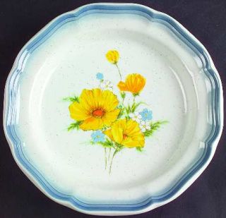 Mikasa Amy Salad Plate, Fine China Dinnerware   Country Club,Yellow Flowers,Blue