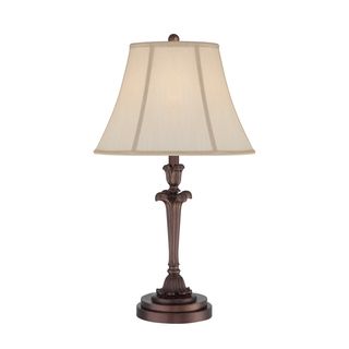 Archer 1 light Palladian Bronze Table Lamp (ResinFinish Palladian bronzeNumber of lights One (1)Requires one (1) 150 watt A21 medium base 3 way bulb (not included)Shade 8 x 15 x 10.5Dimensions 26 inches high x 15 inches deepWeight 6 poundsThis fixtur