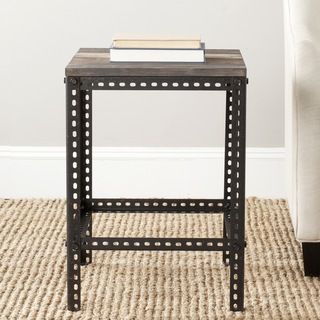 Safavieh Clayton Dark Brown End Table (Dark BrownMaterials: Fir WoodDimensions: 23 inches high x 17 inches wide x 17 inches deepThis product will ship to you in 1 box.Minor assembly required )