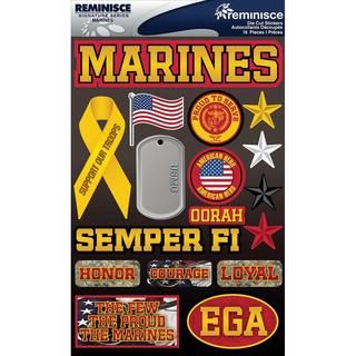 Signature Dimensional Stickers 4.5 X6 Sheet : Marines