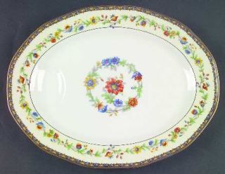 Haviland Chateaudun 11 Oval Serving Platter, Fine China Dinnerware   Theo,Flora
