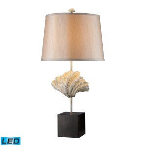 Dimond Lighting DMD D1976 LED Edgewater Table Lamp with Light Gold Faux Silk Sha