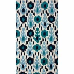 Nuloom Handmade Modern Ikat Ivory Rug (5 X 8) (BluePattern: FloralTip: We recommend the use of a non skid pad to keep the rug in place on smooth surfaces.All rug sizes are approximate. Due to the difference of monitor colors, some rug colors may vary slig