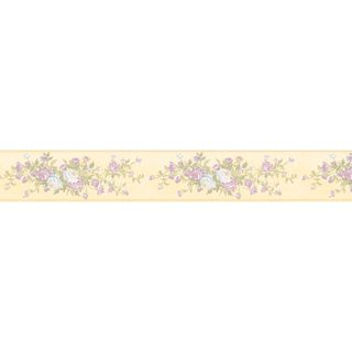 Brewster Pastel Rose Border Wallpaper (Purple, white, blue, off whiteDimensions 3375 inches wide x 15 feetBoy/Girl/Neutral NeutralTheme FloralMaterials Solid sheet vinylNumber if a Set 1Care instructions Wash with damp clothHanging instructions Pre