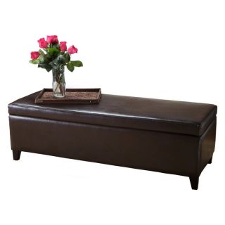 Best Selling Home Decor Furniture LLC York Storage Ottoman Bench   Brown  