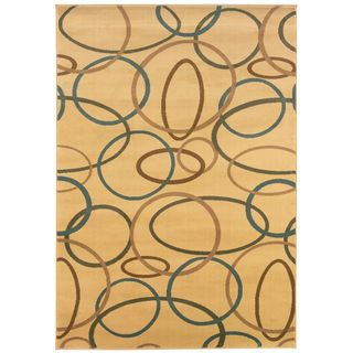 Cream Abstract Accent Rug (22 X 33)