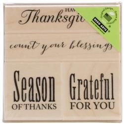 Hero Arts Mounted Rubber Stamp Set 3 X3 : Joyful Thanksgiving