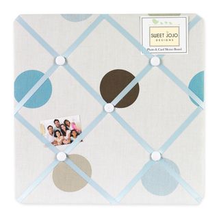 Sweet Jojo Designs Mod Dots Blue And Brown Fabric Memory Board (CottonDimensions: 14 inches long x 14 inches wide )