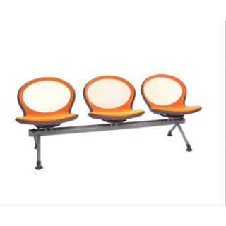 OFM Net Series Mesh Three Chair Beam Seating NB 3 Color: Orange