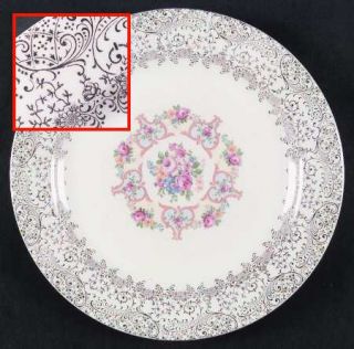 Royal (USA) Santa Rosa Dinner Plate, Fine China Dinnerware   Filigree Rim,Multif