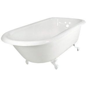 Elizabethan Classics ECR67BWH Universal 67 in. Roll Top Tub with Ball and Claw F