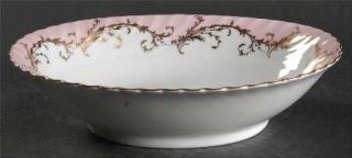 Royal Tettau Elegance Rose(Pink,Gold Trim) 9 Oval Vegetable Bowl, Fine China Di