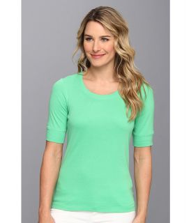 Jones New York 1/2 Sleeve Scoop Neck Womens Short Sleeve Pullover (Green)