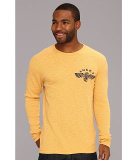 Lucky Brand Retread Graphic Thermal Mens Long Sleeve Pullover (Yellow)