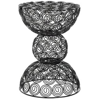 Safavieh Steelworks Iron Wire Swirls Black Stool (BlackMaterials: Iron and EpoxyFinish: BlackDimensions: 18.3 inches high x 13.3 inches wide x 13.3 inches deep )
