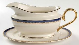 Lenox China Jefferson 1999 Shape Gravy Boat & Underplate, Fine China Dinnerware