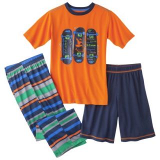 Cherokee Boys 2 Piece Short Sleeve Skateboard Pajama Set   Orange M