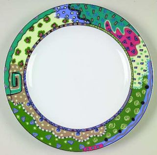 Christopher Stuart Boundaries Salad Plate, Fine China Dinnerware   Multicolor Ge