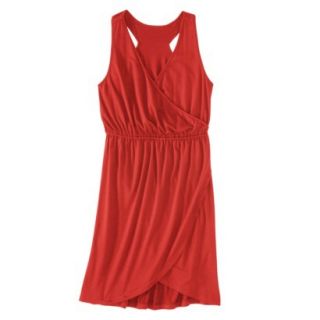 Merona Womens Knit Wrap Racerback Dress   Hot Orange   M