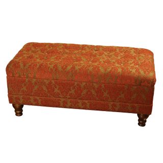 Red Tufted Chenille Storage Bench (RedModel N6196 F1133Materials Wood, foam, chenille fabricDimension 18 inches high x 43 inches wide x 22 inches deepAssembly Required )
