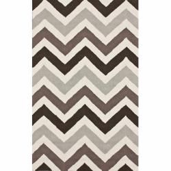 Nuloom Handmade Chevron Abstract Wool Rug (5 X 8) (Dark IvoryPattern: AbstractTip: We recommend the use of a non skid pad to keep the rug in place on smooth surfaces.All rug sizes are approximate. Due to the difference of monitor colors, some rug colors m