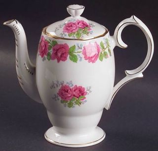 Queen Anne (England) Lady Alexander Rose Mini Coffee Pot & Lid, Fine China Dinne