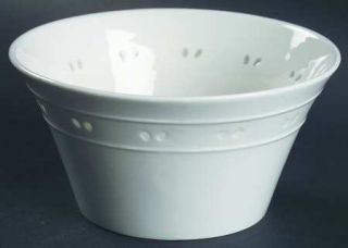 The Cellar Maya Soup/Cereal Bowl, Fine China Dinnerware   All White,Textured Eye