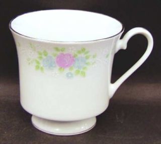 Prestige (China) China Garden Footed Cup, Fine China Dinnerware   Pink/Blue Rose