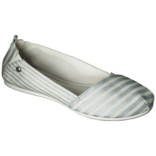Womens Mad Love Lynnae Striped Loafer   Silver Metallic 8.5