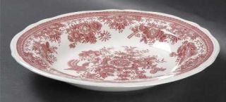 Villeroy & Boch Fasan Red Rim Soup Bowl, Fine China Dinnerware   Red Floral & Bi