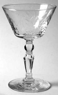 Rock Sharpe Fern Champagne/Tall Sherbet   Stem #3006,Cut,Clear