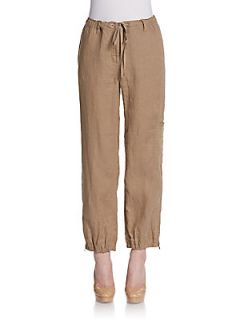 Organic Linen Cargo Pants   Driftwood