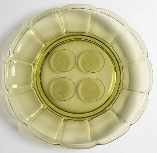 Fostoria Coin Glass Olive Green Luncheon Plate   Stem #1372, Olive   Green