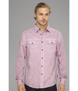 Fresh Brand All Over Sprayed Shirt w/ Chest Pockets Mens Long Sleeve Button Up (Purple)