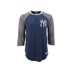 New York Yankees Mitchell and Ness MLB Hustle Play Henley T Shirt