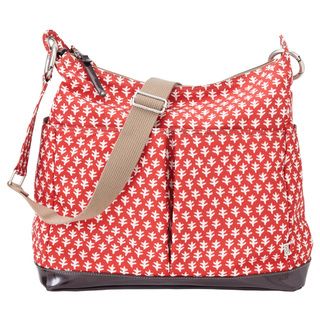 Oioi Hobo Diaper Bag In Poppy Red (White/ redMaterials: Microfiber, patent polyurethanePockets: One (1) main internal compartment with elasticized pockets, one (1) exterior rear pocket, two (2) exterior pocketsLining: 100 percent nylon, water resistantHar