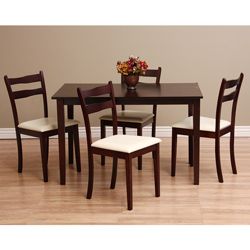 Modern Warehouse Of Tiffany Callan 5 piece Dining Furniture Set (ChalkSeat height: 18 inchesChair dimension: 34.5 inches high x 17 inches wide x 17 inches deep Table dimension: 47.2 inches long x 30 inches wide x 29.1 inches highAssembly required )