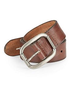 Distressed Leather Belt   Brown