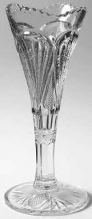 Heisey Pineapple & Fan Clear Footed Bud Vase   Stem #1255, Pineapple/Fan Design,