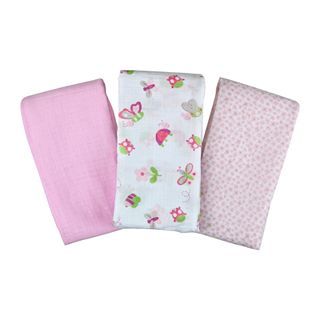 Summer Infant SwaddleMe 3 pk. Muslin Blankets   Bugs and Butterflies, White/Pink