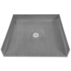 Tile Ready Shower Pan 42x42 inch Center Barrier Free Pvc Drain (BlackMaterials: Molded Polyurethane with ribs underneath for extra strengthNumber of pieces: One (1)Dimensions: 42 inches long x 42 inches wide x 7 inches deep  )
