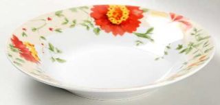 Gibson Designs Marybelle Rim Soup Bowl, Fine China Dinnerware   Pink & Yellow Fl