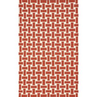 Nuloom Handmade Trellis Flatweave Kilim Rust Wool Rug (5 X 8) (IvoryPattern: AbstractTip: We recommend the use of a non skid pad to keep the rug in place on smooth surfaces.All rug sizes are approximate. Due to the difference of monitor colors, some rug c