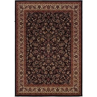 Everest Isfahan Black Area Rug (53 X 76) (BlackSecondary colors: Brown sienna, chestnut, creme caramel, soft linenPattern: FloralTip: We recommend the use of a non skid pad to keep the rug in place on smooth surfaces.All rug sizes are approximate. Due to 