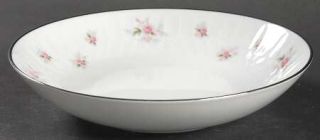 Noritake Mabel Coupe Soup Bowl, Fine China Dinnerware   Pink Roses, Blue Fern Le