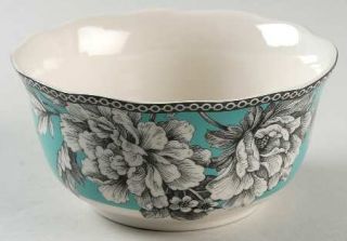 222 Fifth (PTS) Adelaide Turquoise Soup/Cereal Bowl, Fine China Dinnerware   Blu
