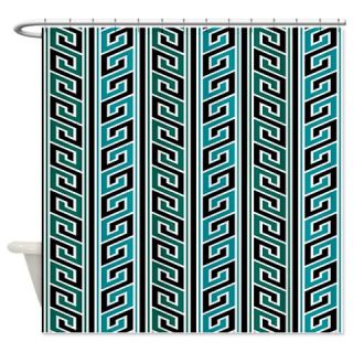  Aqua Zig Zag Stripes Shower Curtain  Use code FREECART at Checkout